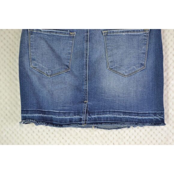 Kancan Women's 7/27 Medium Wash Released Hem Denim Mini Skirt - Picture 12 of 15